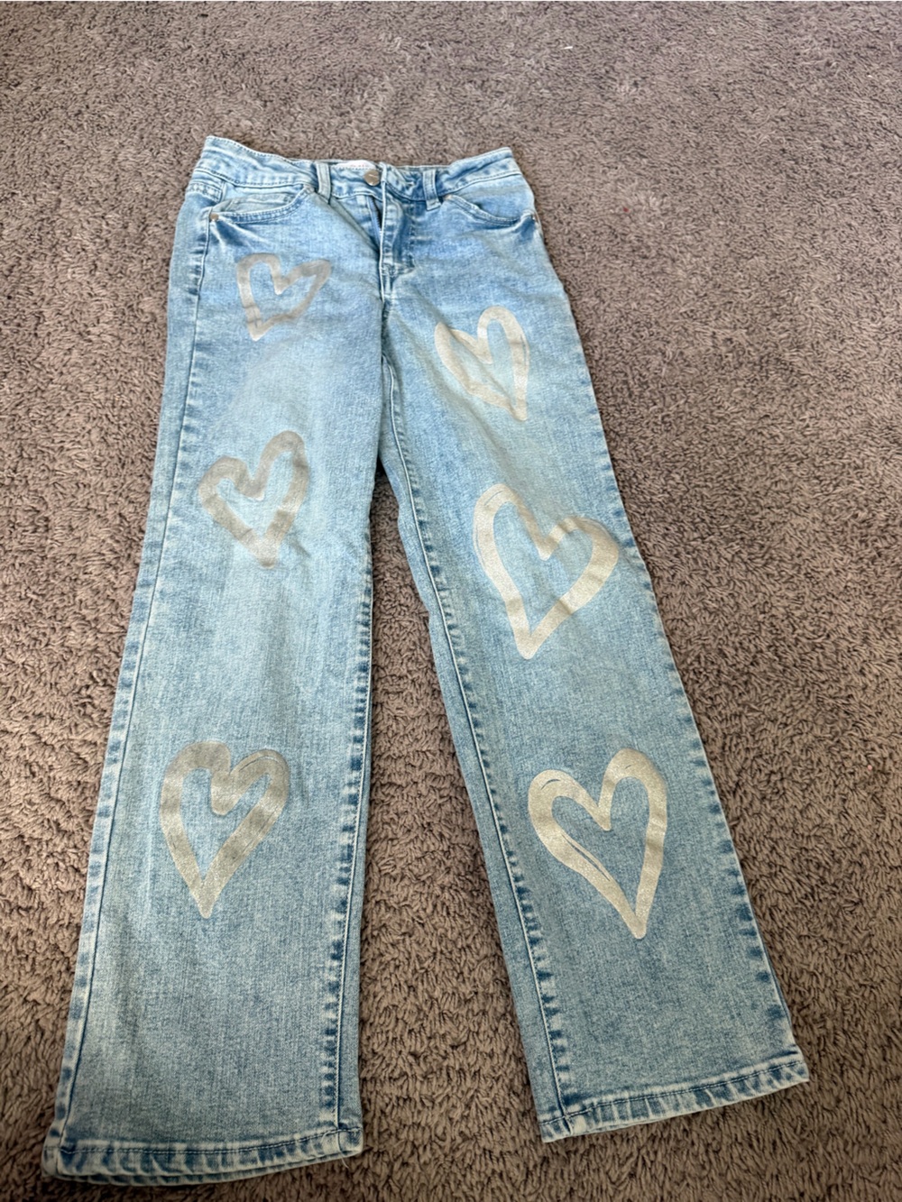 Preloved Light Wash Heart Print Women’s Jeans